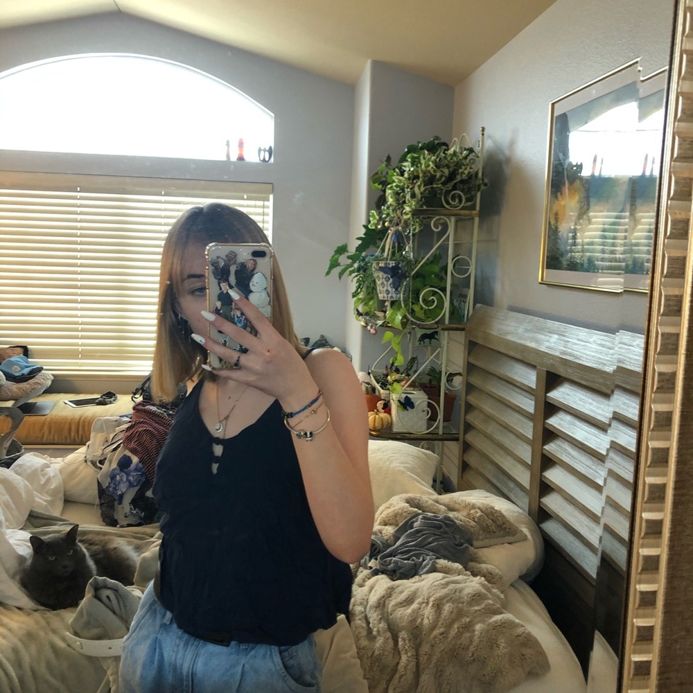 navy tank top